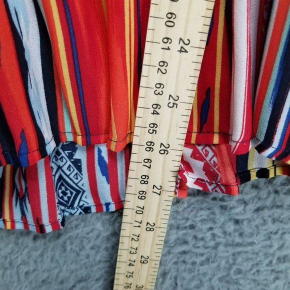 Melissa Paige Shirt Womens Large Multicolor Sleeveless Crinkle Flare Tank Top - Picture 7 of 11